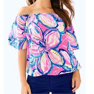 Lilly Pulitzer Sain Off The Shoulder Top
